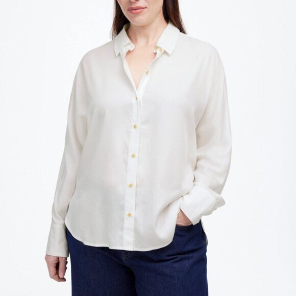 Madewell NT777 Relaxed Dolman Button-Up Shirt white NWT size xs - Picture 1 of 11